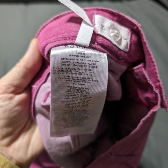 NWT Name it Girls pink Polly skinny jeans size 13 adjustable waist - Picture 9 of 11
